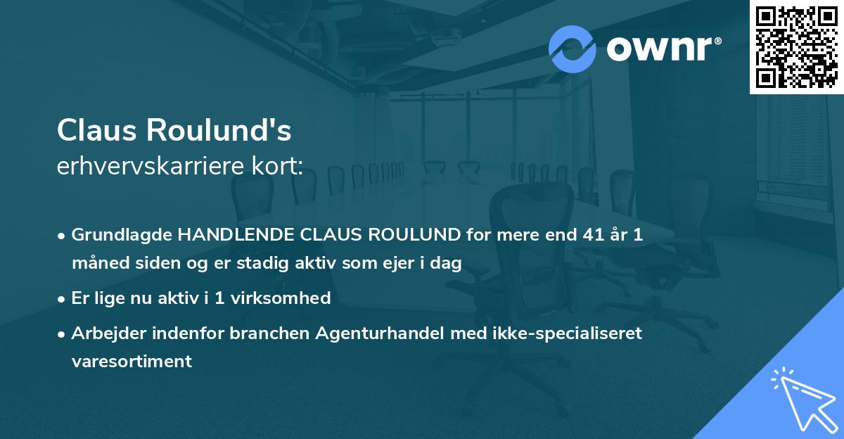 Claus Roulund's erhvervskarriere kort