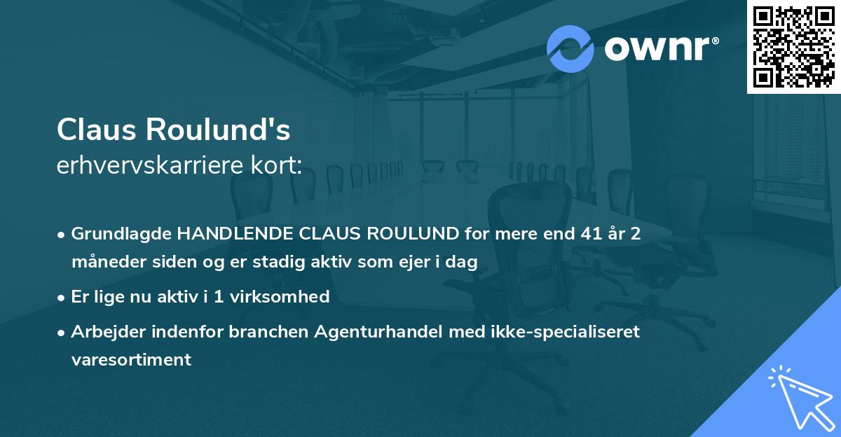 Claus Roulund's erhvervskarriere kort