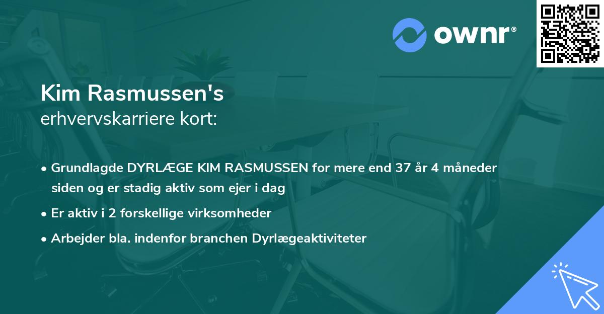 Kim Rasmussen's erhvervskarriere kort