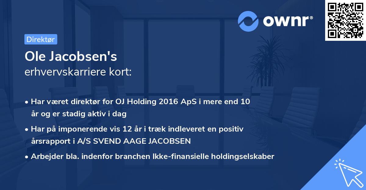 Ole Jacobsen's erhvervskarriere kort