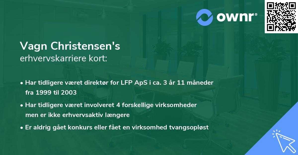 Vagn Christensen's erhvervskarriere kort