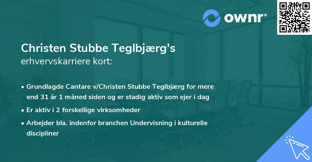 Christen Stubbe Teglbjærg's erhvervskarriere kort