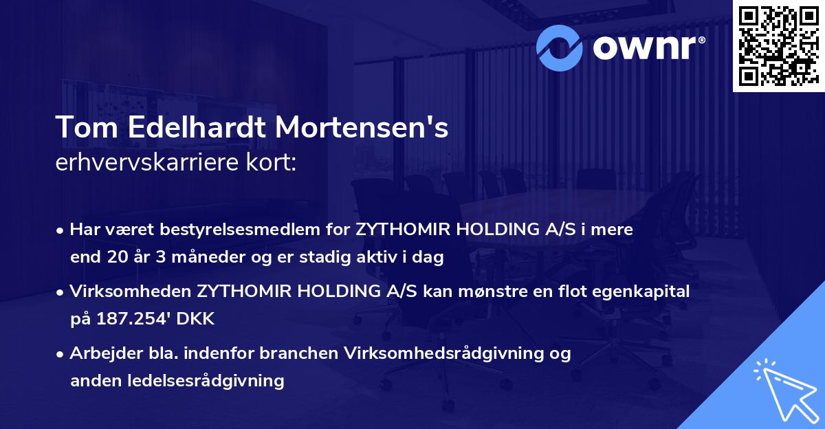 Tom Edelhardt Mortensen's erhvervskarriere kort