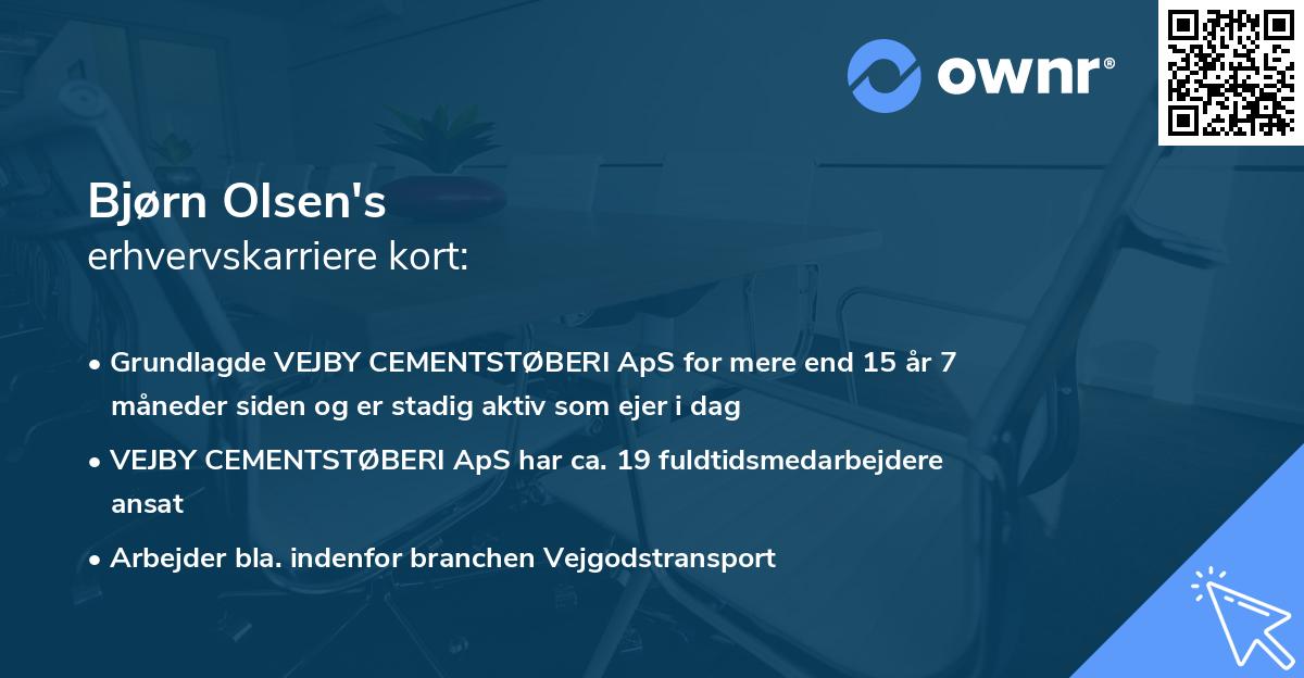 Bjørn Olsen's erhvervskarriere kort