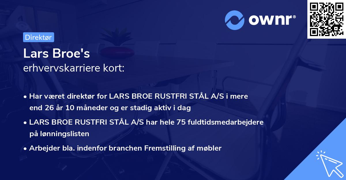 Lars Broe's erhvervskarriere kort