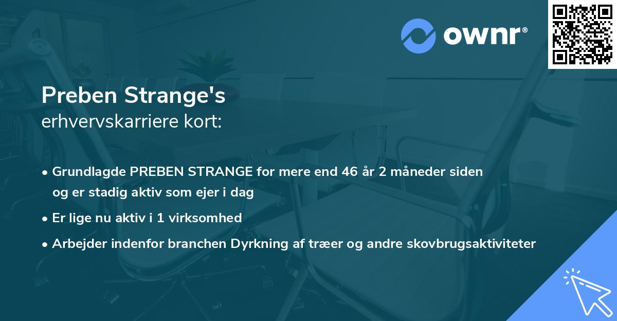 Preben Strange's erhvervskarriere kort