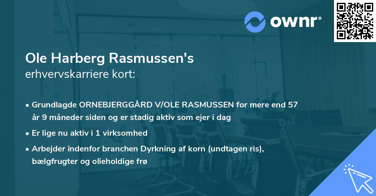 Ole Harberg Rasmussen's erhvervskarriere kort