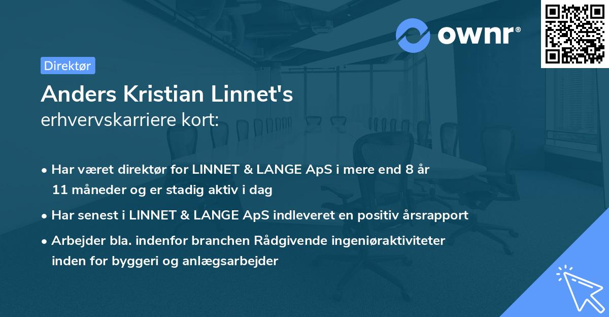 Anders Kristian Linnet's erhvervskarriere kort