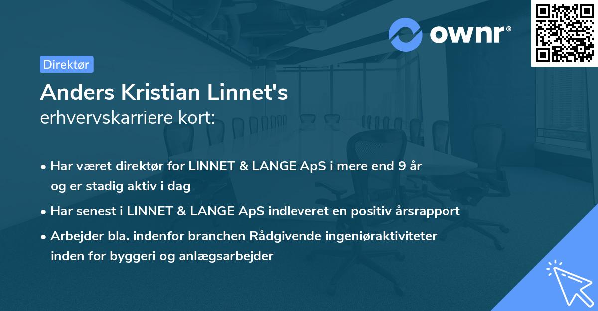 Anders Kristian Linnet's erhvervskarriere kort