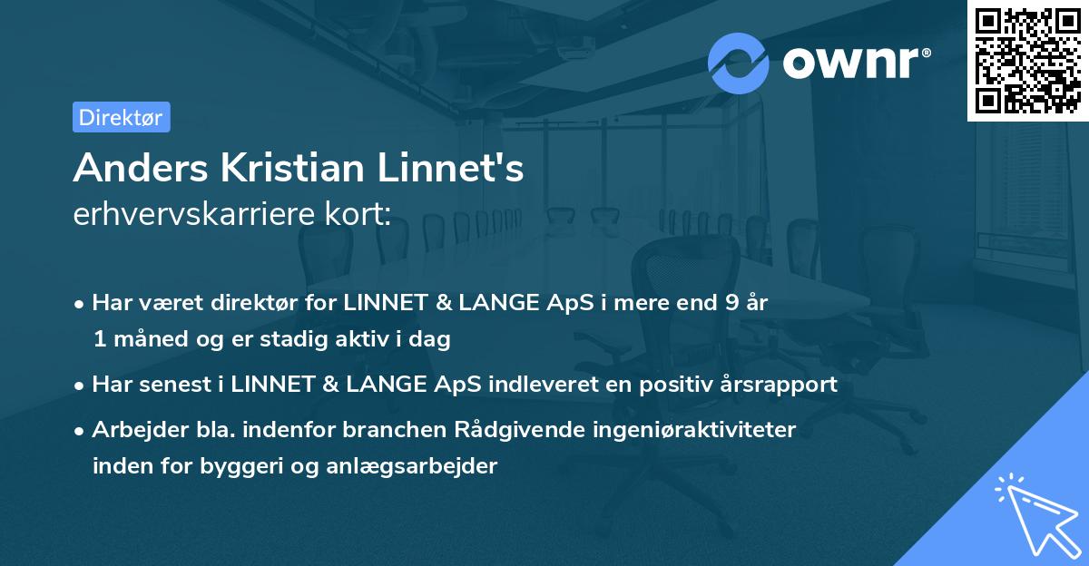 Anders Kristian Linnet's erhvervskarriere kort