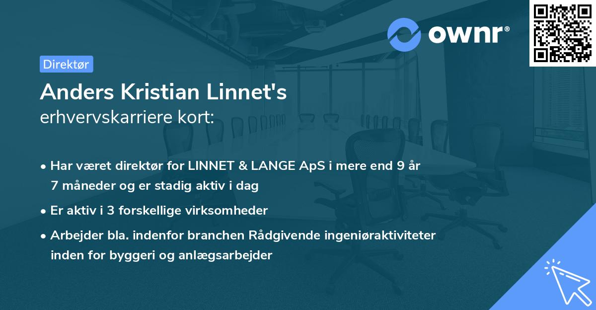 Anders Kristian Linnet's erhvervskarriere kort