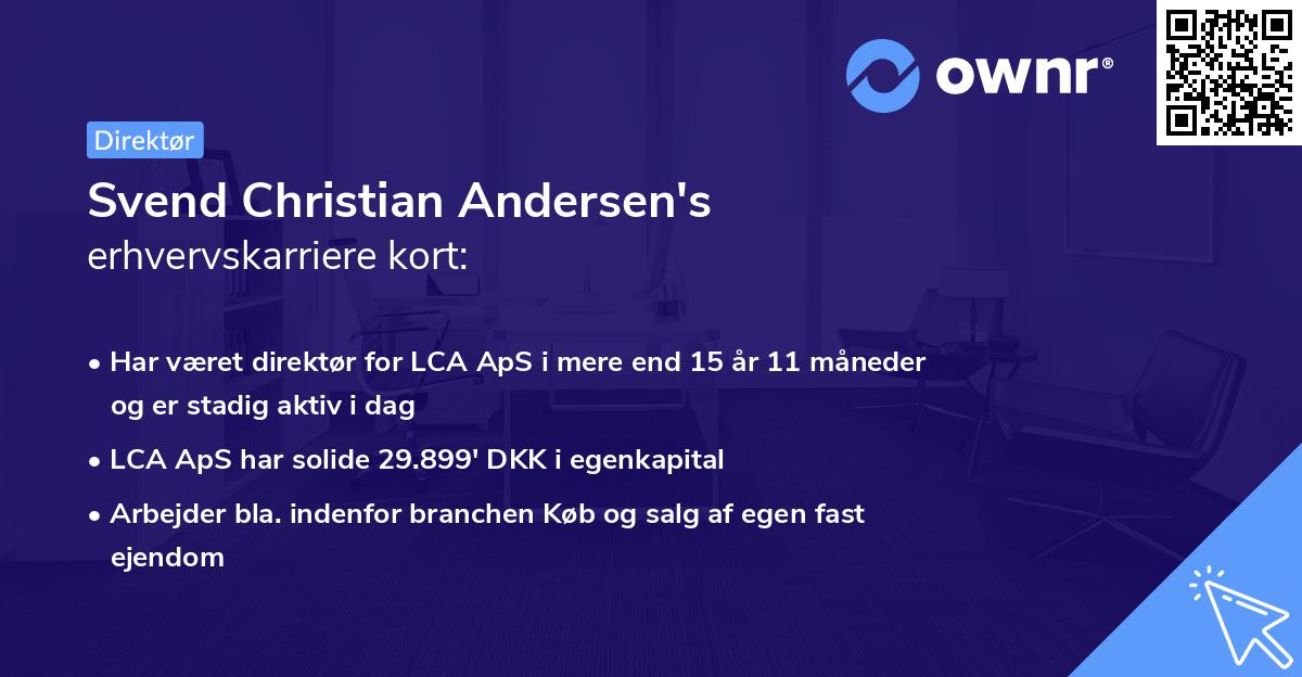 Svend Christian Andersen's erhvervskarriere kort