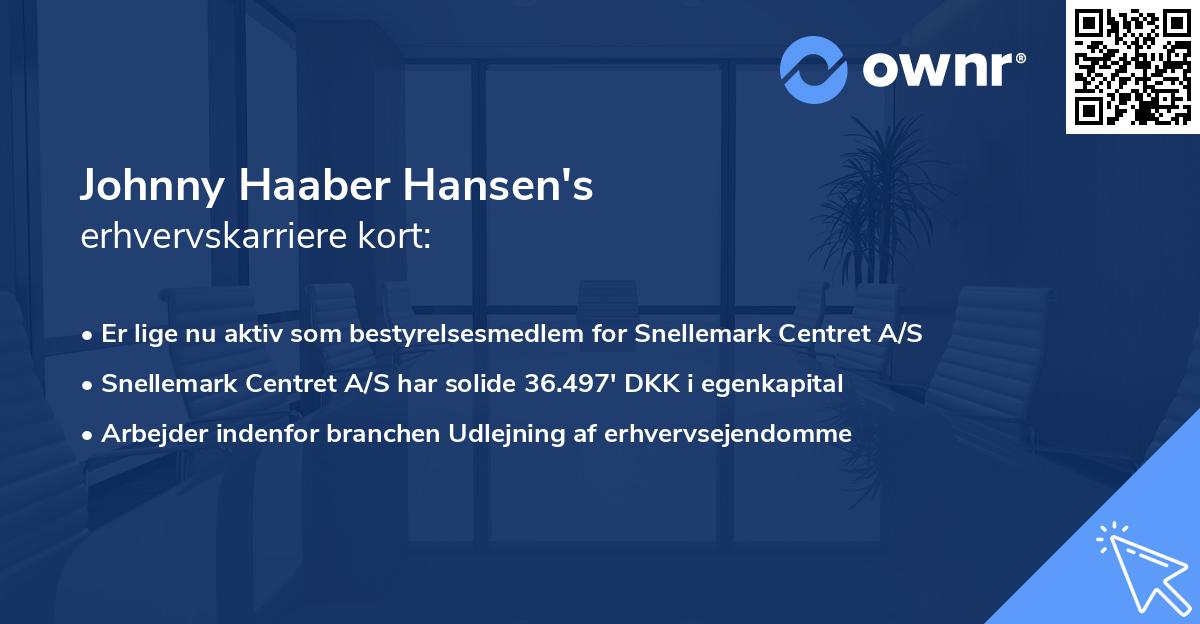 Johnny Haaber Hansen's erhvervskarriere kort