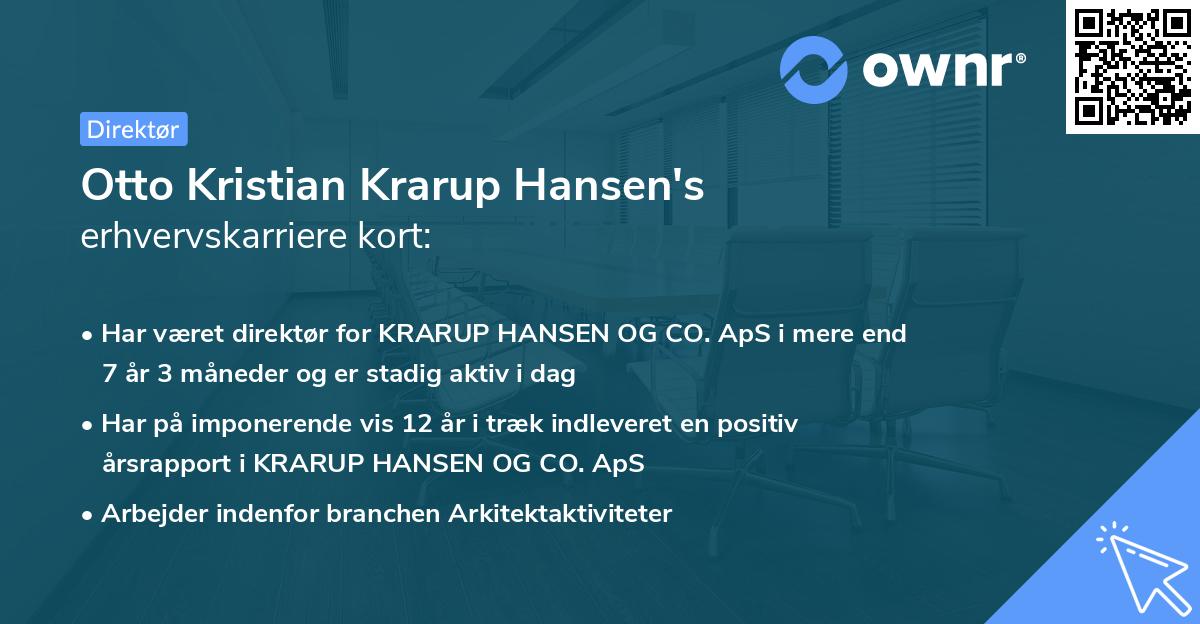 Otto Kristian Krarup Hansen's erhvervskarriere kort