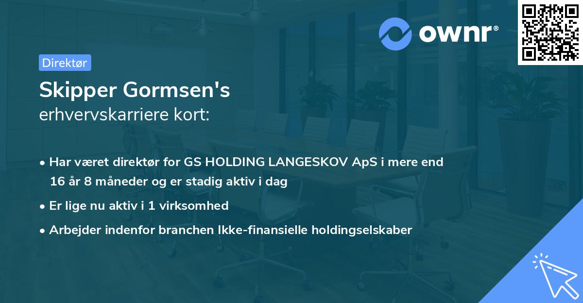 Skipper Gormsen's erhvervskarriere kort
