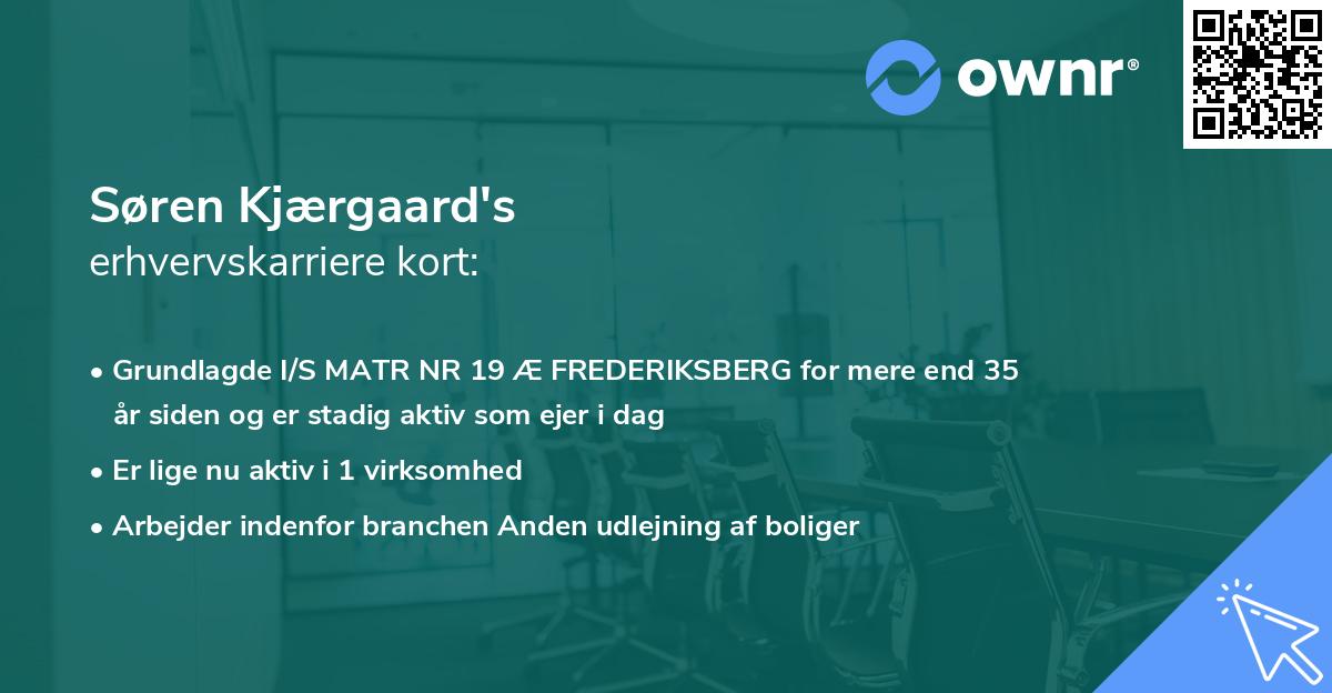 Søren Kjærgaard's erhvervskarriere kort