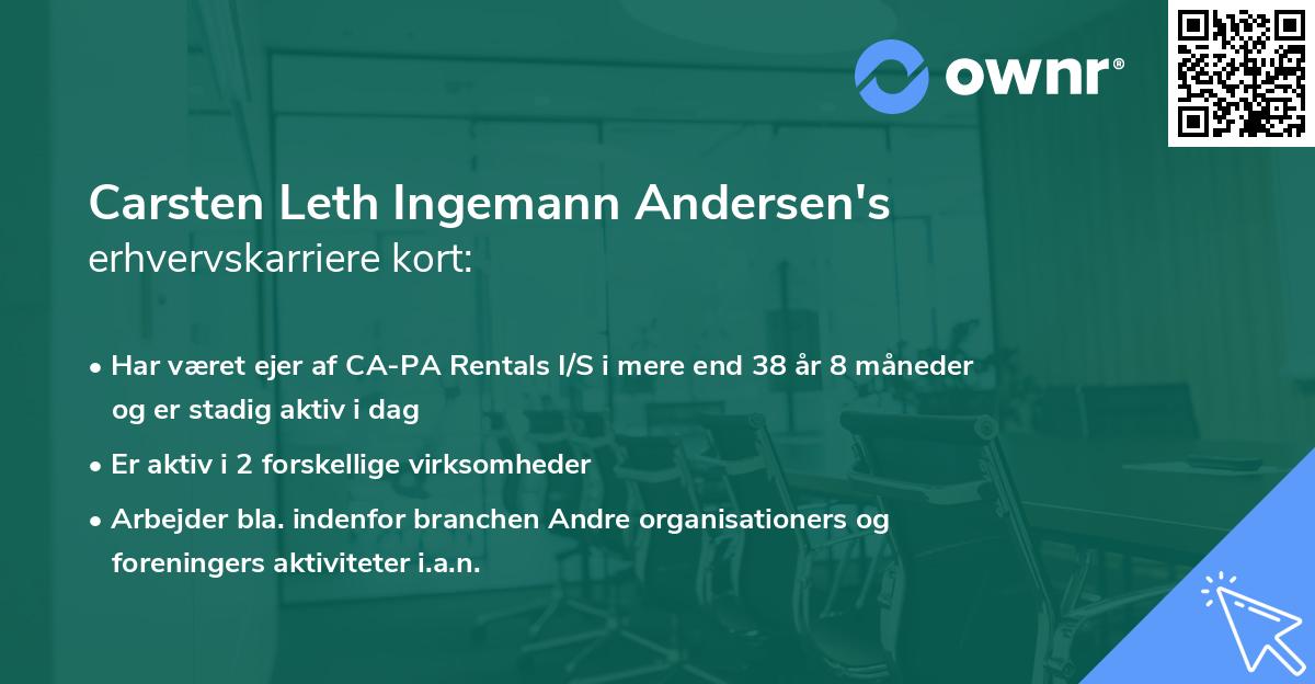 Carsten Leth Ingemann Andersen's erhvervskarriere kort
