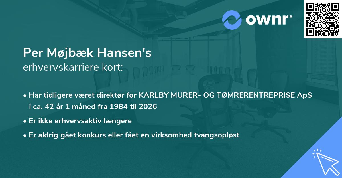 Per Møjbæk Hansen's erhvervskarriere kort