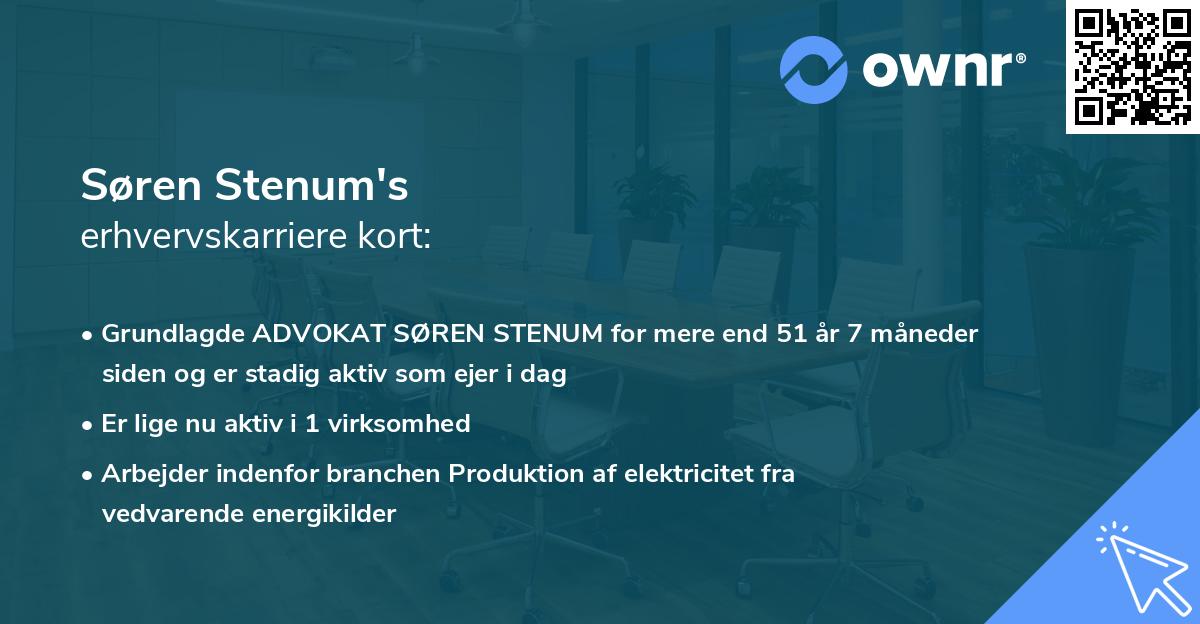 Søren Stenum's erhvervskarriere kort