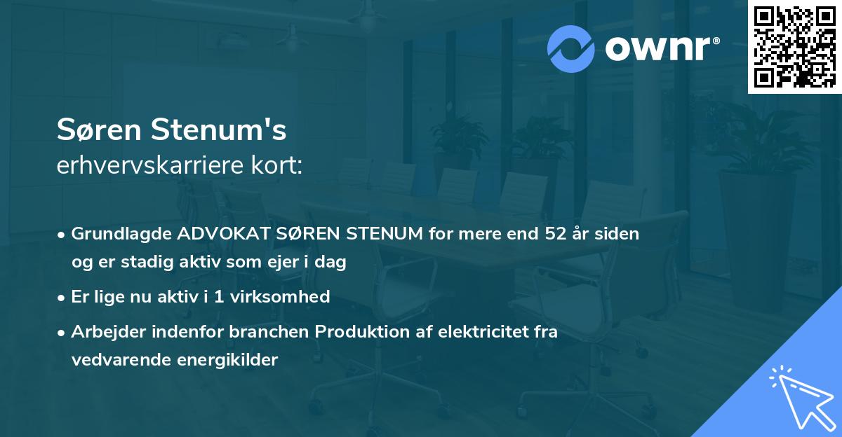 Søren Stenum's erhvervskarriere kort