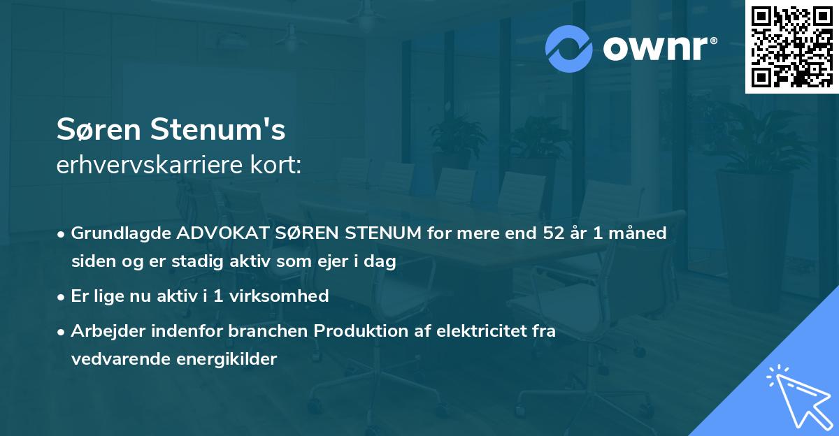 Søren Stenum's erhvervskarriere kort