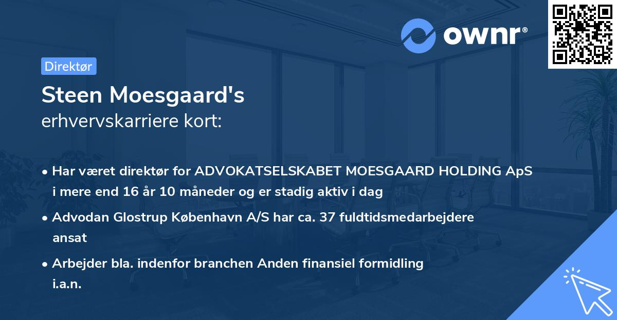 Steen Moesgaard's erhvervskarriere kort