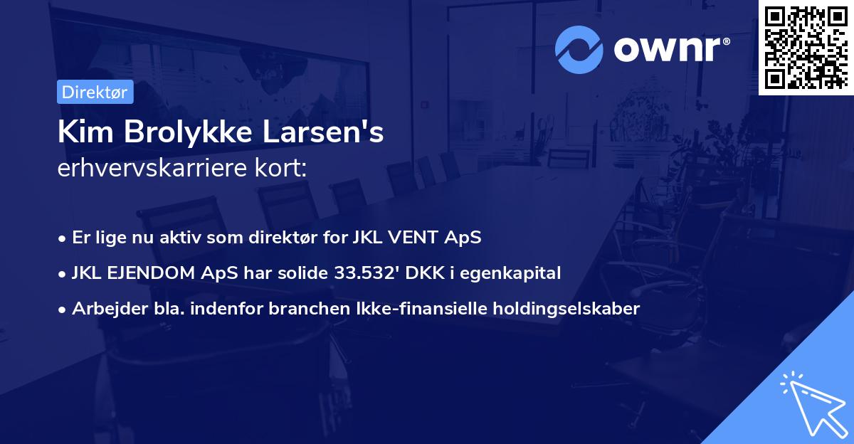 Kim Brolykke Larsen's erhvervskarriere kort