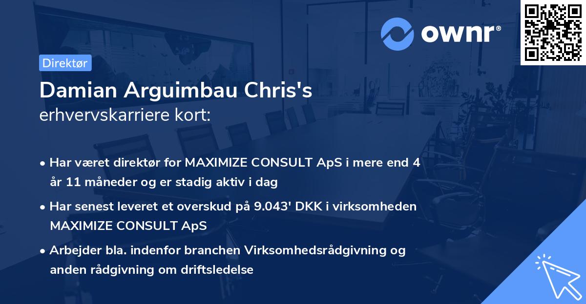 Damian Arguimbau Chris's erhvervskarriere kort