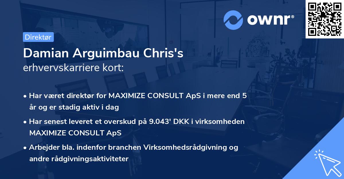 Damian Arguimbau Chris's erhvervskarriere kort