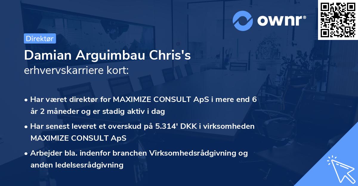 Damian Arguimbau Chris's erhvervskarriere kort