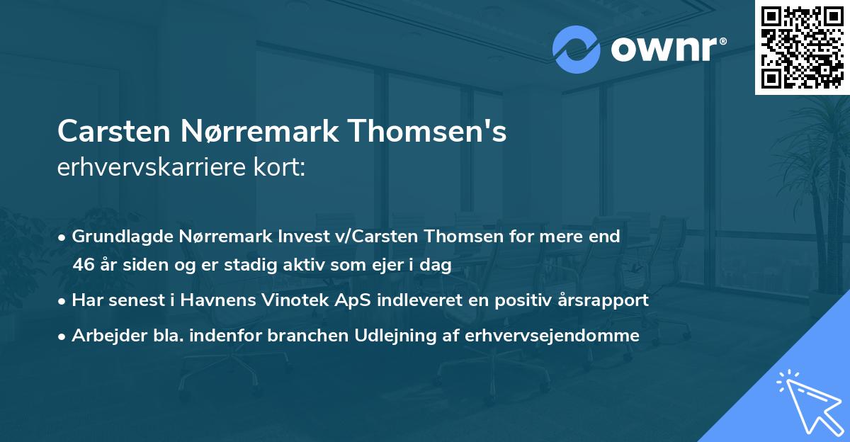 Carsten Nørremark Thomsen's erhvervskarriere kort
