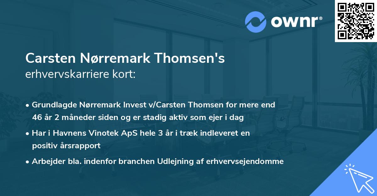 Carsten Nørremark Thomsen's erhvervskarriere kort