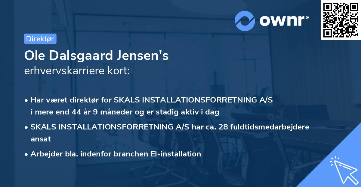 Ole Dalsgaard Jensen's erhvervskarriere kort