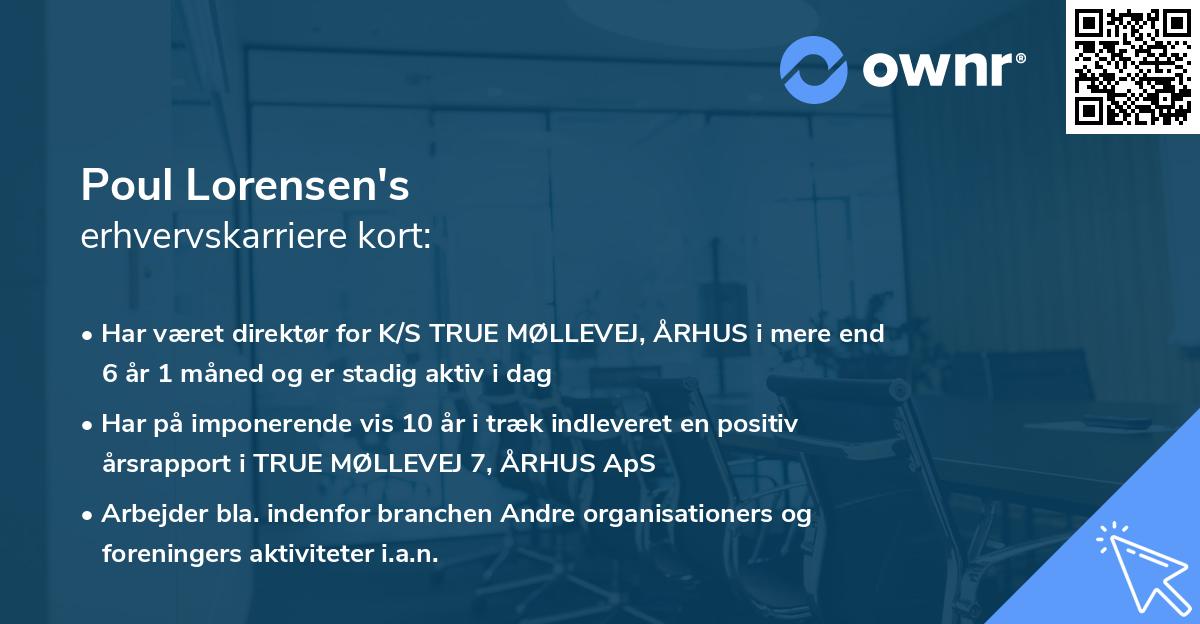 Poul Lorensen's erhvervskarriere kort