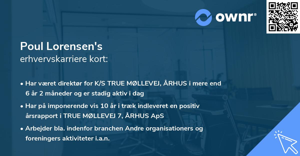 Poul Lorensen's erhvervskarriere kort