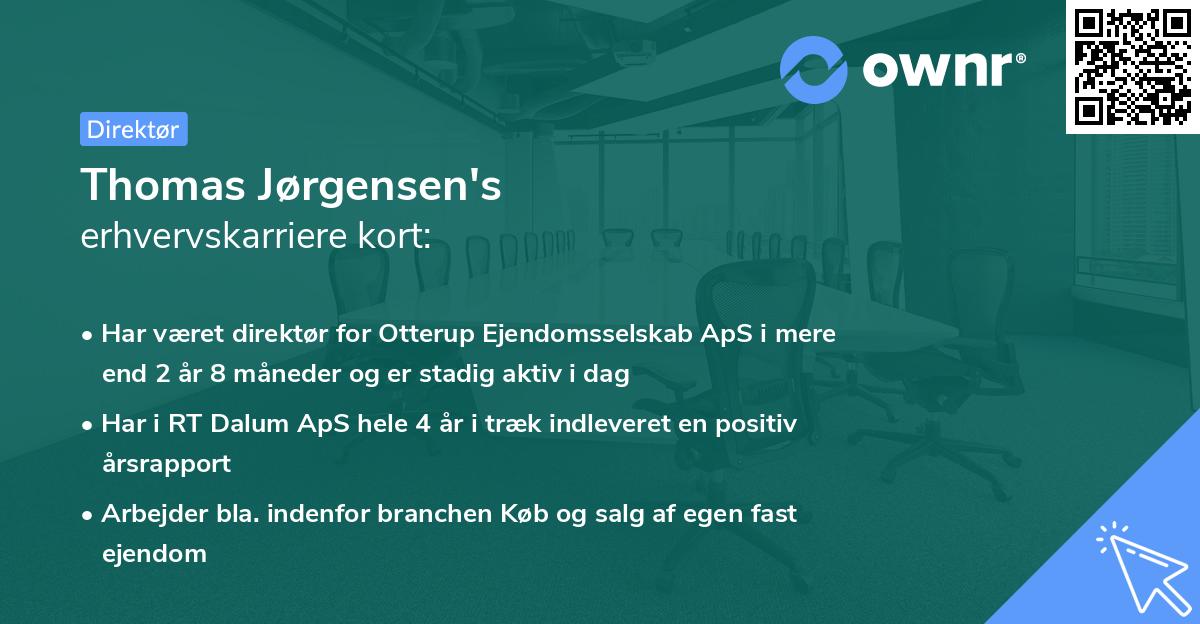 Thomas Jørgensen's erhvervskarriere kort