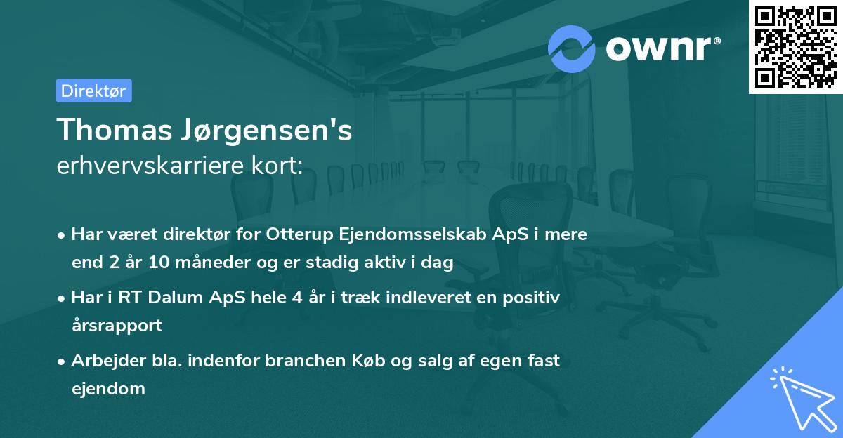 Thomas Jørgensen's erhvervskarriere kort