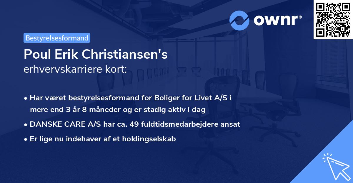 Poul Erik Christiansen's erhvervskarriere kort