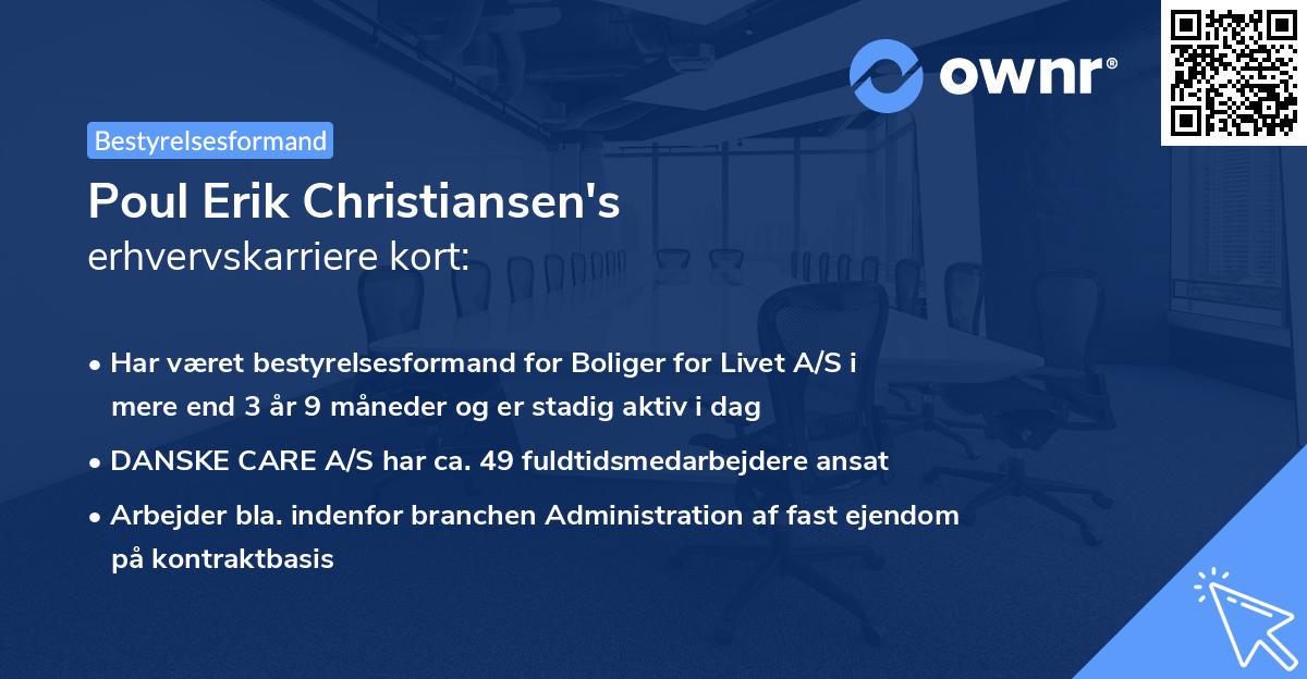 Poul Erik Christiansen's erhvervskarriere kort