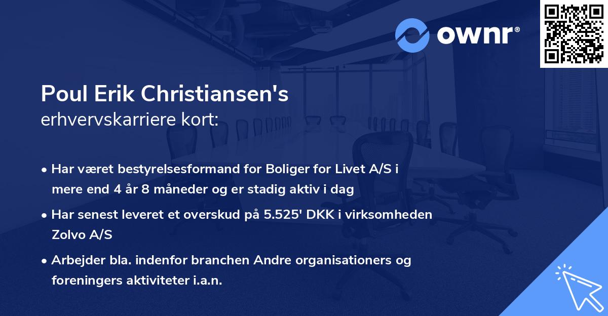 Poul Erik Christiansen's erhvervskarriere kort