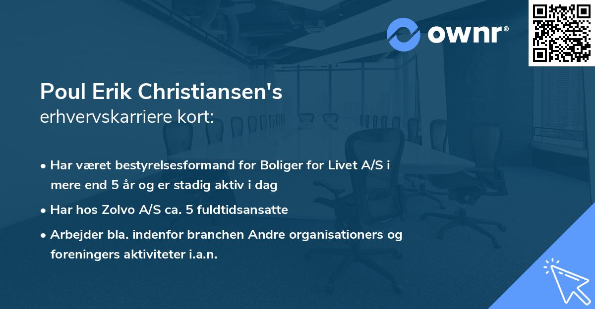 Poul Erik Christiansen's erhvervskarriere kort