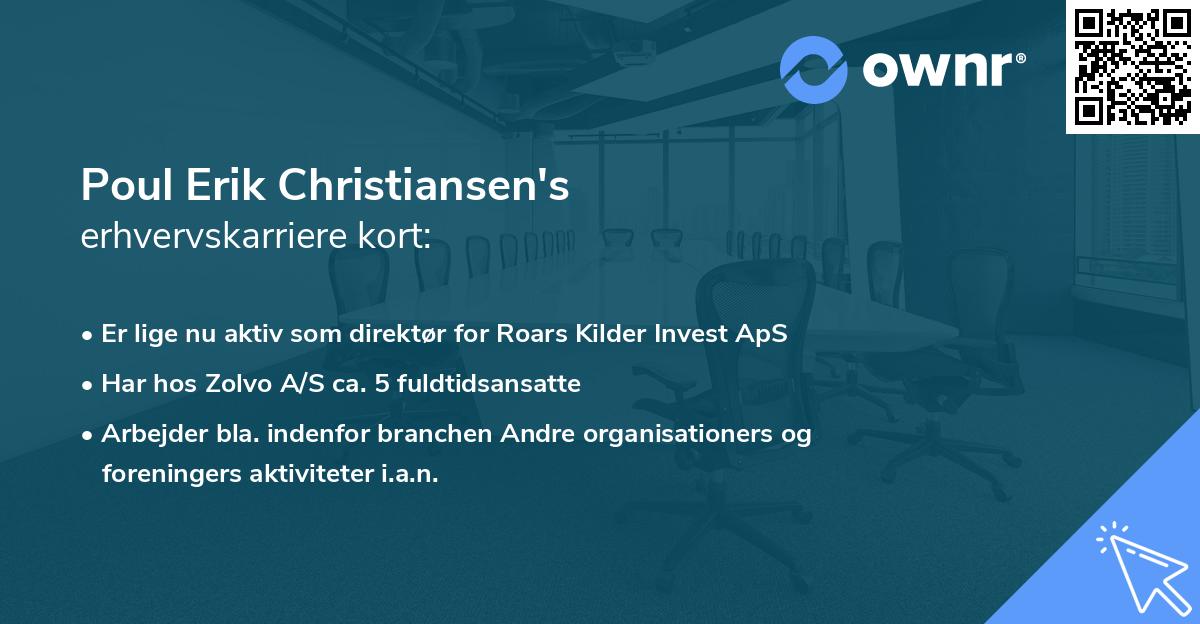 Poul Erik Christiansen's erhvervskarriere kort