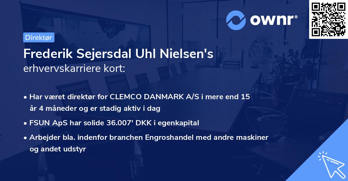 Frederik Sejersdal Uhl Nielsen's erhvervskarriere kort