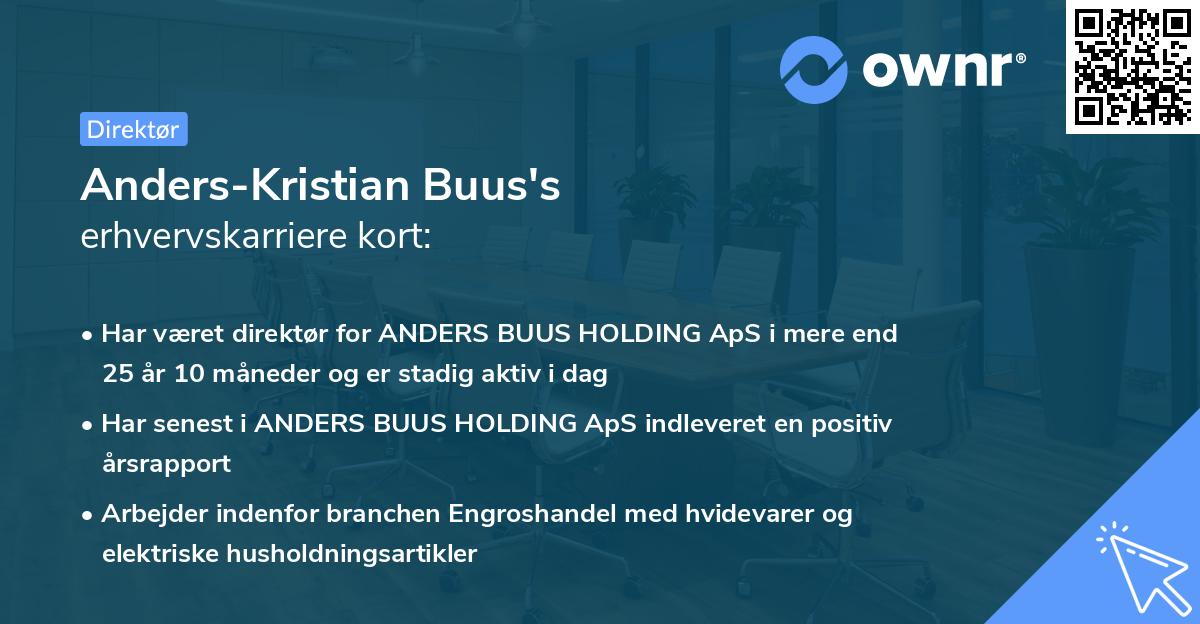 Anders-Kristian Buus's erhvervskarriere kort