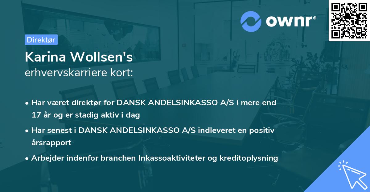 Karina Wollsen's erhvervskarriere kort