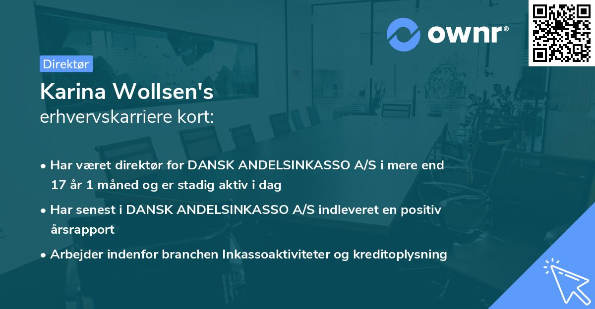 Karina Wollsen's erhvervskarriere kort