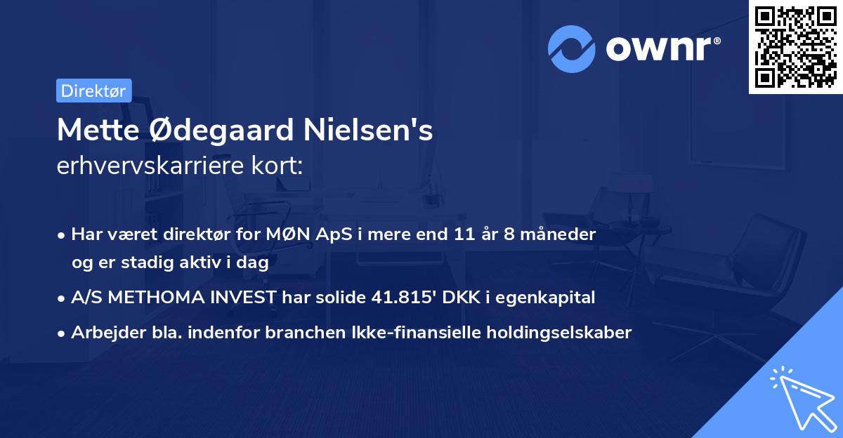 Mette Ødegaard Nielsen's erhvervskarriere kort