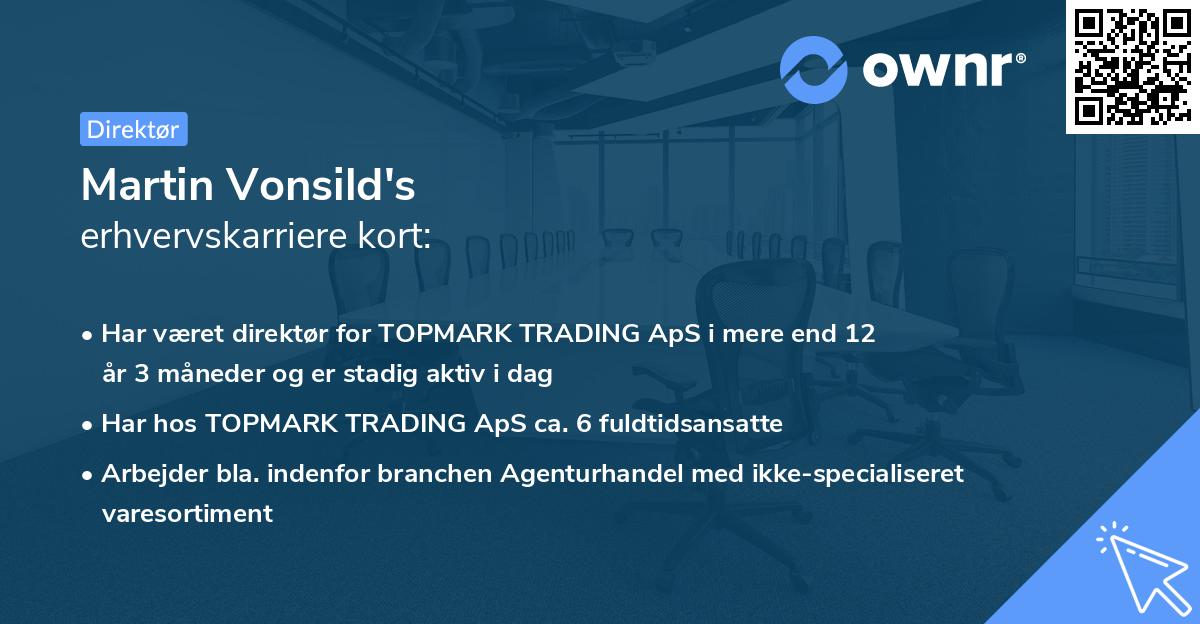 Martin Vonsild's erhvervskarriere kort