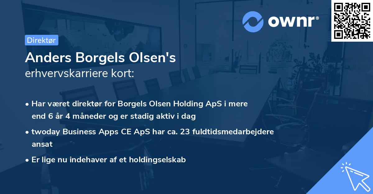 Anders Borgels Olsen's erhvervskarriere kort