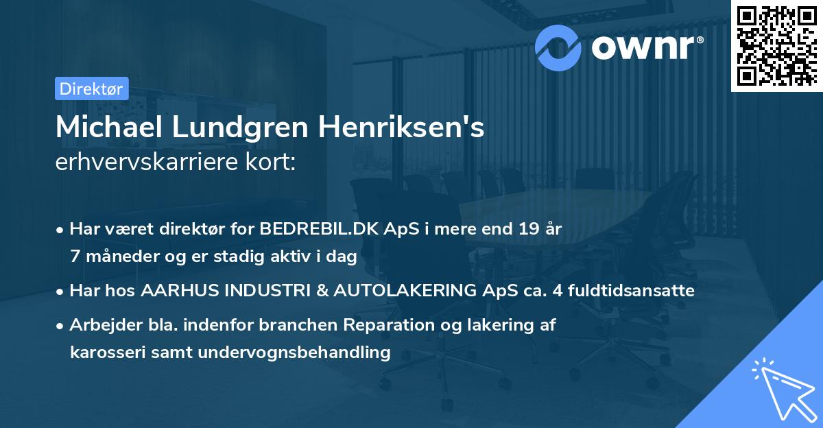 Michael Lundgren Henriksen's erhvervskarriere kort
